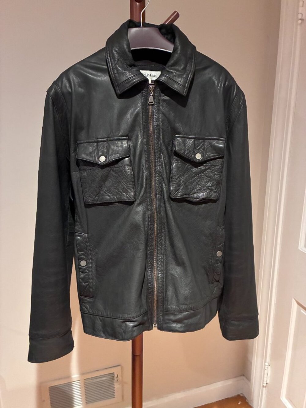 Calvin Klein Vintage Leather Jacket XL